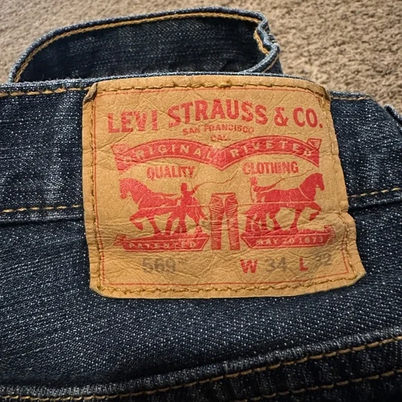 Levi's 569 LOOSE STRAIGHT FIT MEN'S JEANS 34x32 - Picture 5 of 9